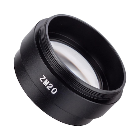 Amscope 2X Barlow Lens For ZM, SM, and SW Series Stereo Microscopes (48mm) ZM20